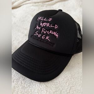 Machine Gun Kelly Hello World Trucker Hat Black